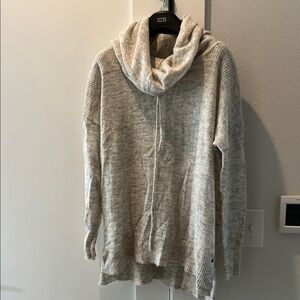 Eddie Bauer Oversized Light Gray Cowl Neck Sweater